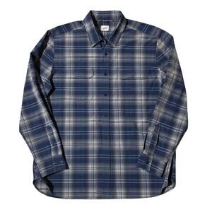 Fair Harbor Performance Plaid Long Sleeve Button Down Up Shirt Pockets Size XL